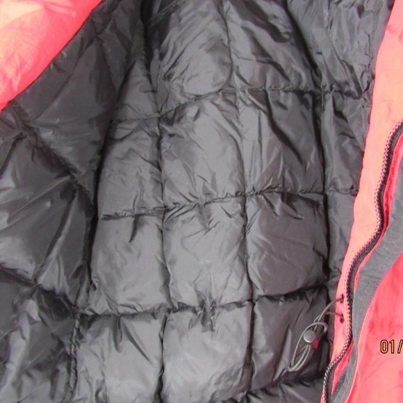 Vtg 90's Marlboro Country Store Men's Duck Down Puffer Jacket Red Full zip LG - Picture 5 of 12